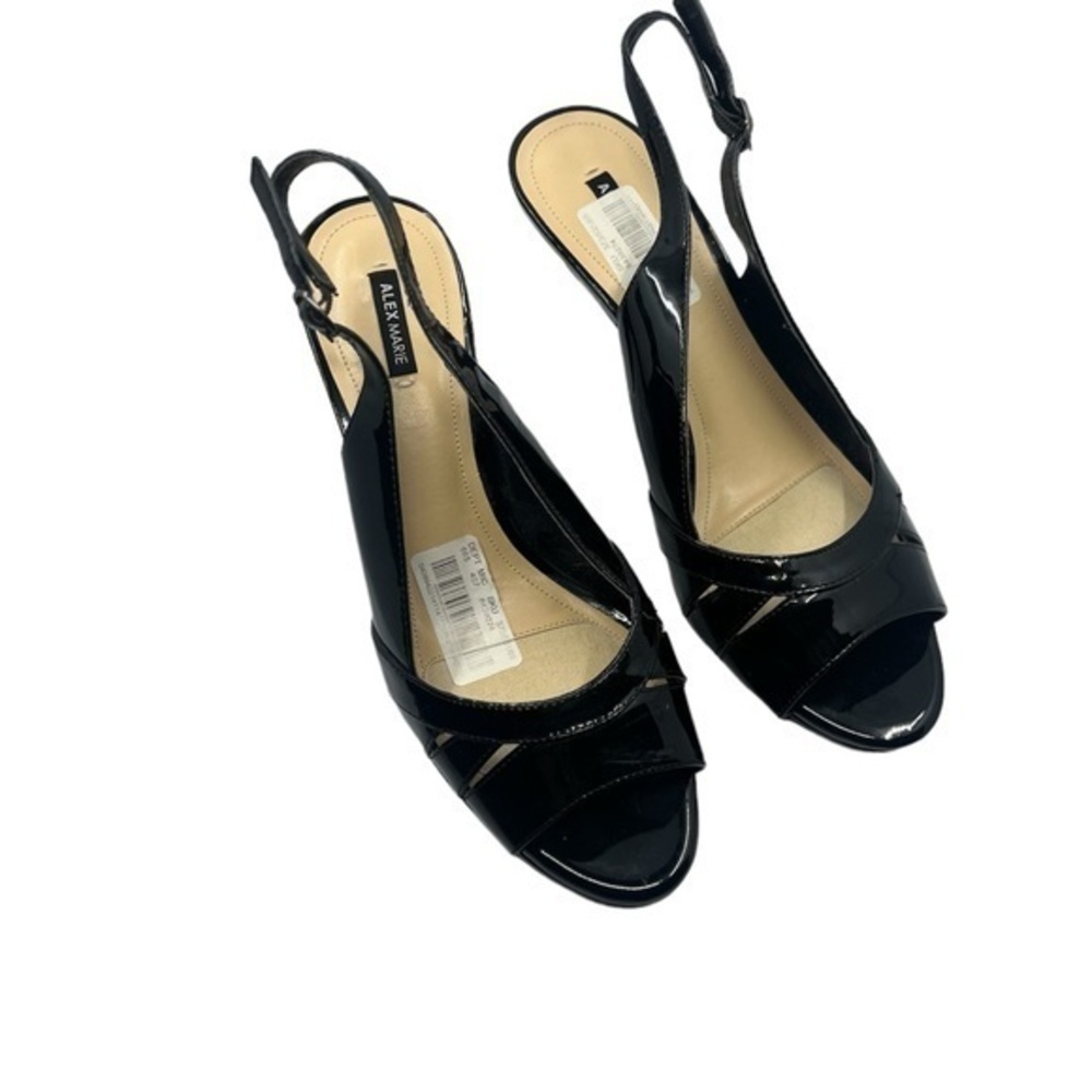 Alex Marie Black Patent Slingback Pumps size 10M